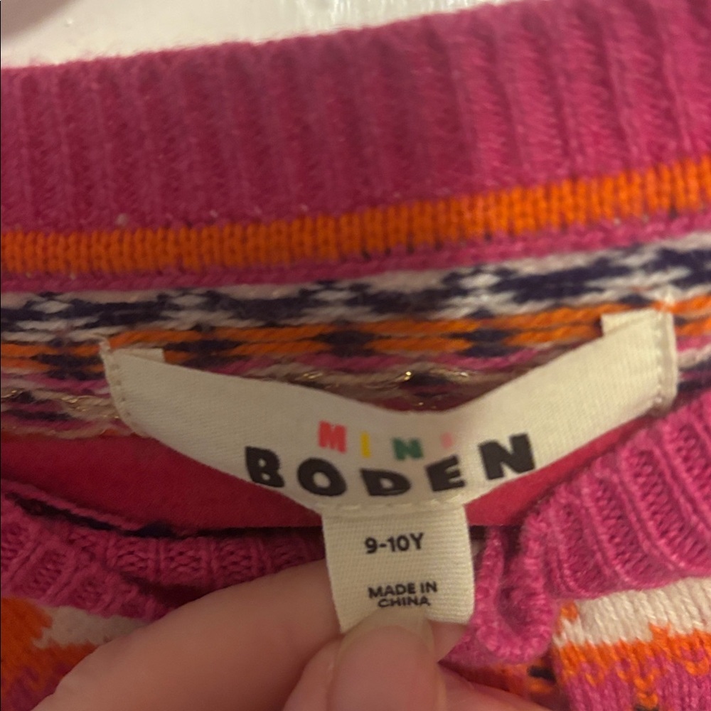 Boden Halloween Fair Isle Crewneck Sweater - Pink & Orange - Picture 3 of 3